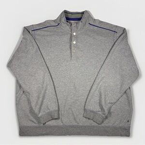Tommy Bahama Long Sleeve 1/4 Button Pullover Men's XXL Sweater Shirt Gray
